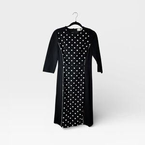 Mantu Size 42 Black Polka Dot Formal Dress (F)